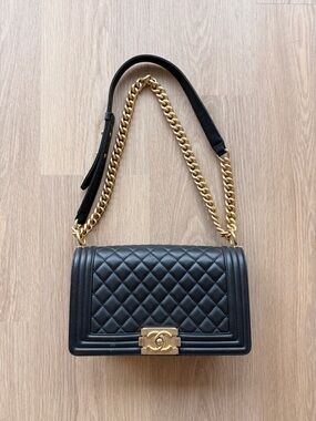 CHANEL Boy Bag Gold Hardware Medium